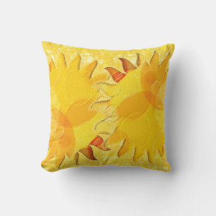 Celestial Abstract Sun Cushion