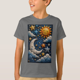 Celestial Adventure 3D Mosaic Kids T-Shirt