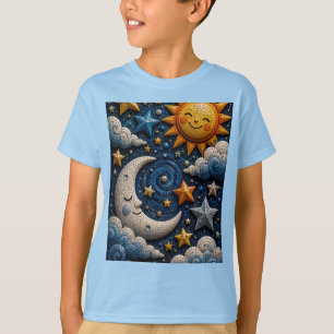 Celestial Adventure 3D Mosaic Kids T-Shirt