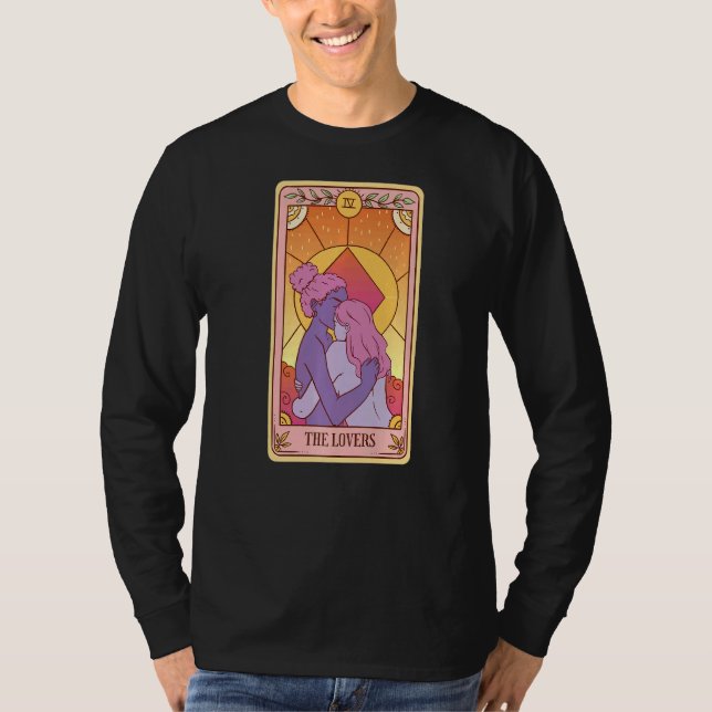 Celestial Aesthetic Triple Moon Wicca Witchy Tarot T-Shirt (Front)
