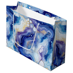 Celestial Agate Abstract Galaxy Stone Pattern Large Gift Bag