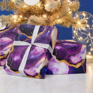 Celestial Agate Cosmic Abstract Mineral Pattern Wrapping Paper