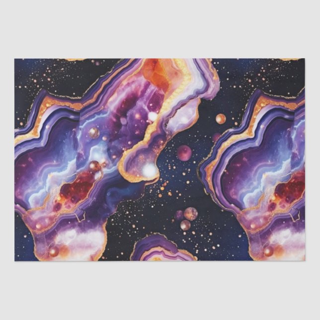 Celestial Agate | Cosmic Galaxy Stone Tissue Paper (Front)