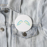 Celestial Angel Wings with Sparkling Stars  7.5 Cm Round Badge<br><div class="desc">Elevate your style with our captivating button featuring angel wings adorned with green stars. This charming design blends celestial elegance with a splash of vibrant colour, creating a unique accessory that’s both heavenly and eye-catching. Perfect for adding a touch of ethereal beauty to your jacket, bag, or hat, this button...</div>