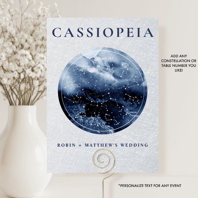 Celestial, Any Constellation Blue and Silver Table Number (Creator Uploaded)