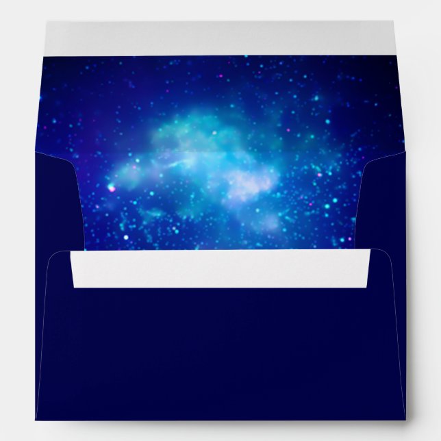 Celestial Aqua Blue Milky Way Galactic Centre Navy Envelope (Back (Bottom))