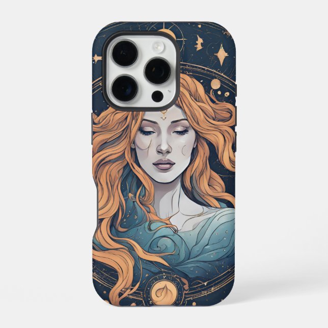 Celestial Aquarius Zodiac Sign iPhone Case (Back)
