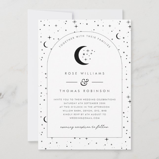 Celestial Arched Wedding Invitation (Front)
