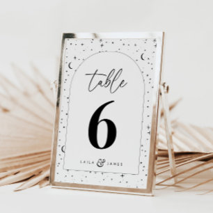 Celestial Arched Wedding Table Number