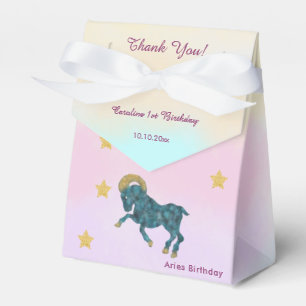 Celestial Aries Watercolor 1st Birthday Favour Box
