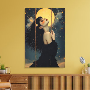 Celestial Art Gothic Woman Ethereal Mystical Canvas Print