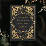 Celestial Art Nouveau Tarot Gothic Wedding  Invitation<br><div class="desc">Elegant and modern wedding design inspired by a tarot card. You can customise this further by clicking on the "PERSONALIZE" button.  Please note that the gold on the invitation is NOT real foil and is printed in flat colours.</div>