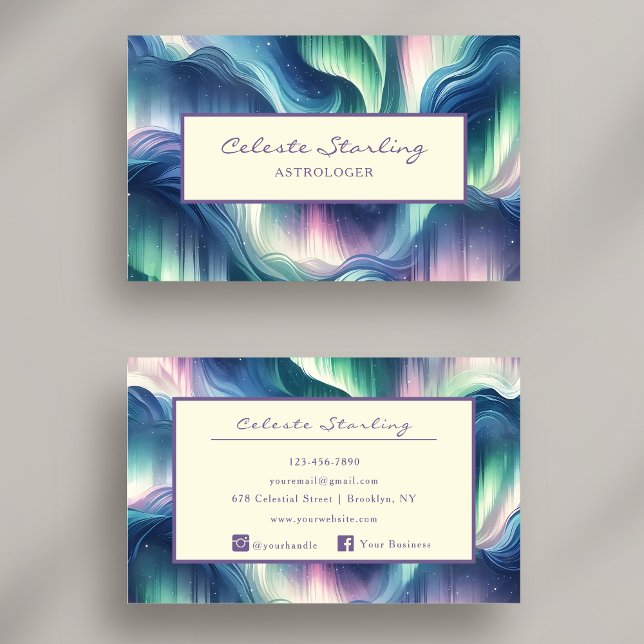 Celestial Astrology Star Swirl Unique Fun Pattern Business Card (Creator Uploaded)