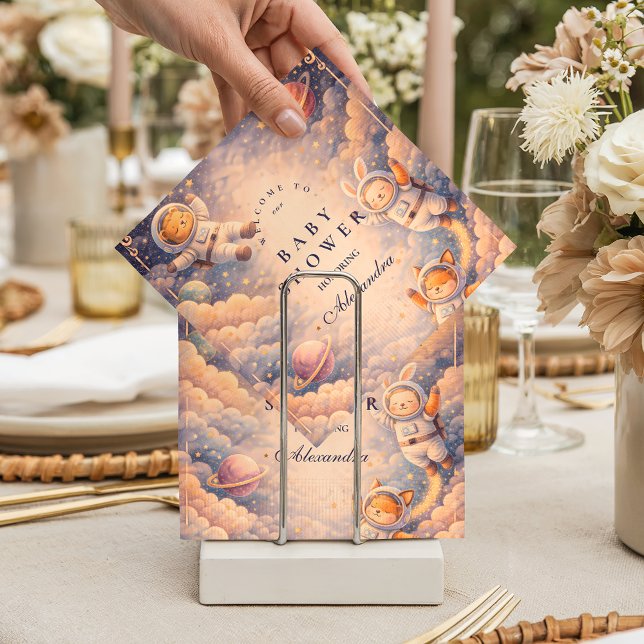 Celestial Astronaut Neutral Space Baby Shower Napkin (Creator Uploaded)