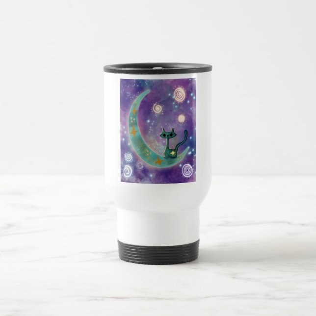 Celestial Atomic Cat Travel Mug (Center)