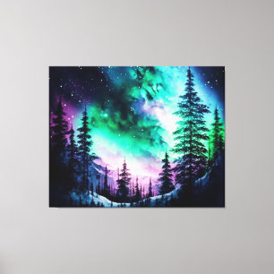 Celestial Aurora Borealis Northern Lights Vivid  Canvas Print