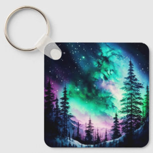 Celestial Aurora Borealis Northern Lights Vivid  Key Ring