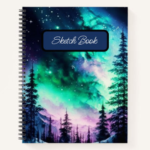 Celestial Aurora Borealis Northern Lights Vivid  Notebook