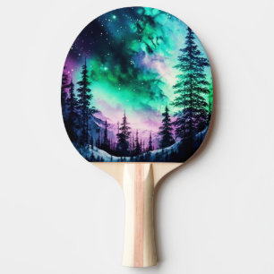 Celestial Aurora Borealis Northern Lights Vivid  Ping Pong Paddle