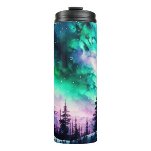 Celestial Aurora Borealis Northern Lights Vivid  Thermal Tumbler