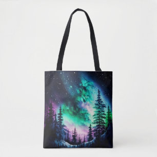 Celestial Aurora Borealis Northern Lights Vivid Tote Bag