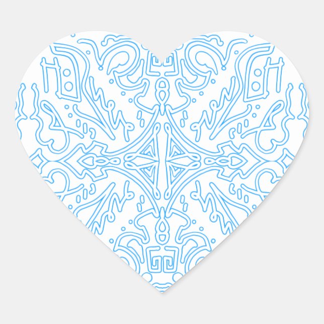 Celestial Azure Tide Heart Sticker (Front)