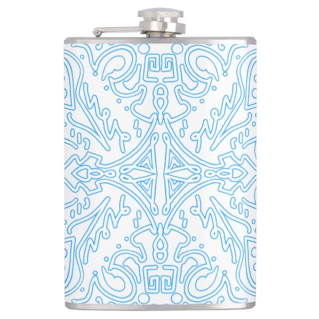 Celestial Azure Tide Hip Flask (Front)
