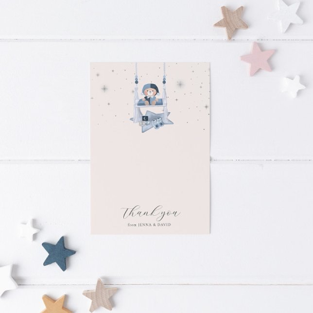 Celestial Baby Bear Baby Shower Thank You Card (Creator Uploaded)