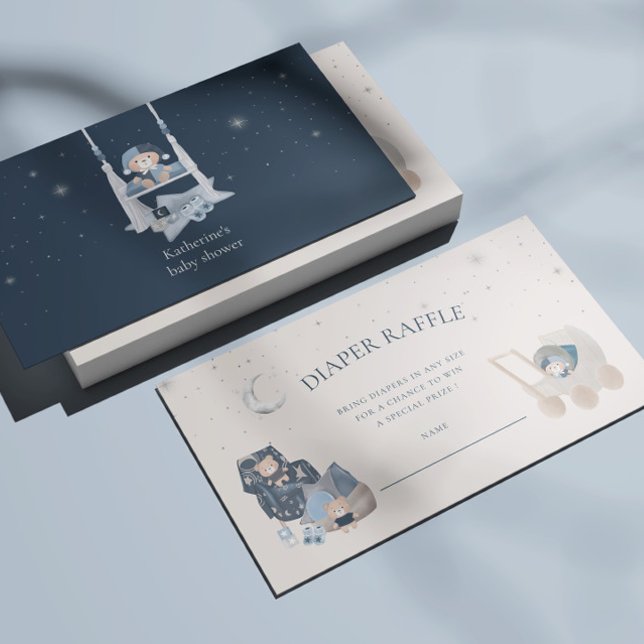 Celestial Baby Bear Diaper Raffle Ticket Enclosure Card (Creator Uploaded)