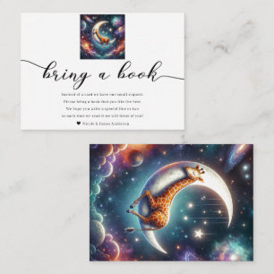 Celestial Baby Giraffe Bring a Book Baby Shower  Enclosure Card