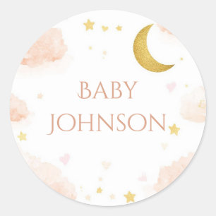 Celestial Baby Shower Favour Tag   Gold Star & Moo