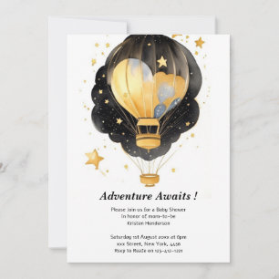 Celestial Baby Shower Invitation: Hot Air Balloon Invitation