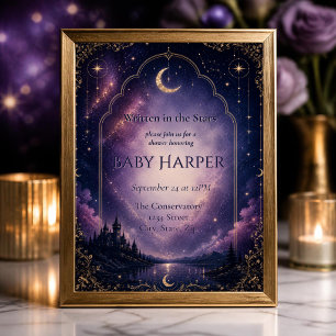 Celestial Baby Shower Invitation Moonlit Castle