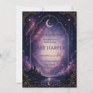 Celestial Baby Shower Invitation Moonlit Castle