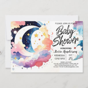 Celestial Baby Shower Moonlight Invitation