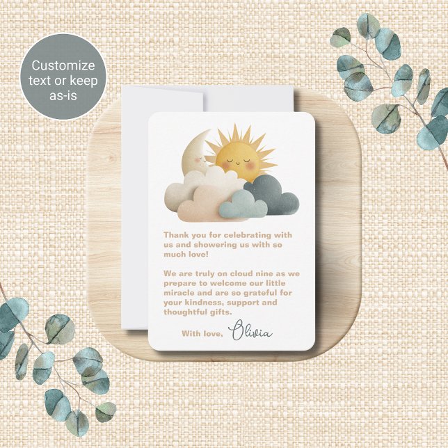 Celestial Baby Shower Theme Thank You Cards (Creator Uploaded)