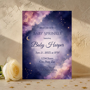 Celestial Baby Sprinkle Invitation Watercolor