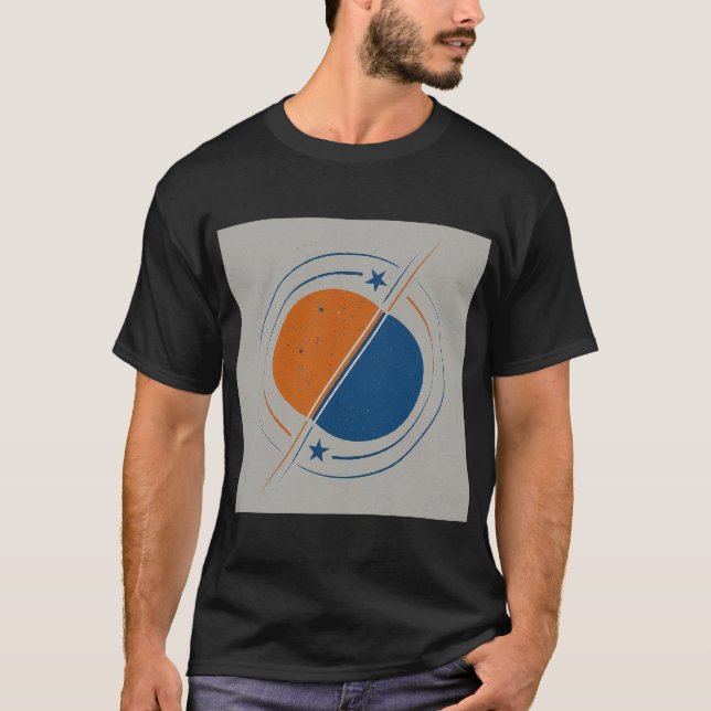 "Celestial Ballet: Binary Star System  T-Shirt (Front)