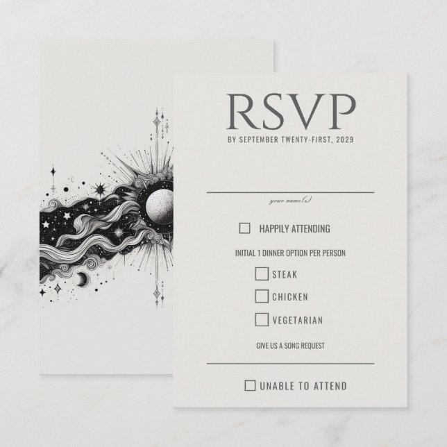 Celestial Band Food Choices RSVP Card (Front/Back)