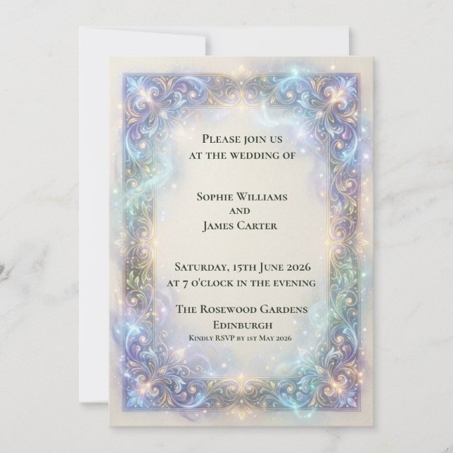 Celestial Baroque Wedding Invitation (Front)