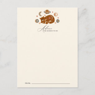 Celestial Bear Theme Baby Shower Advice Card