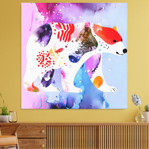 Celestial Bear with a Smile Canvas Print