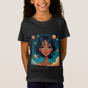 Celestial Beauty Art Print – Dreamy Space Girl Sur T-Shirt