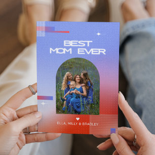 Celestial BEST MOM EVER Mother's Day Photo Holiday Card