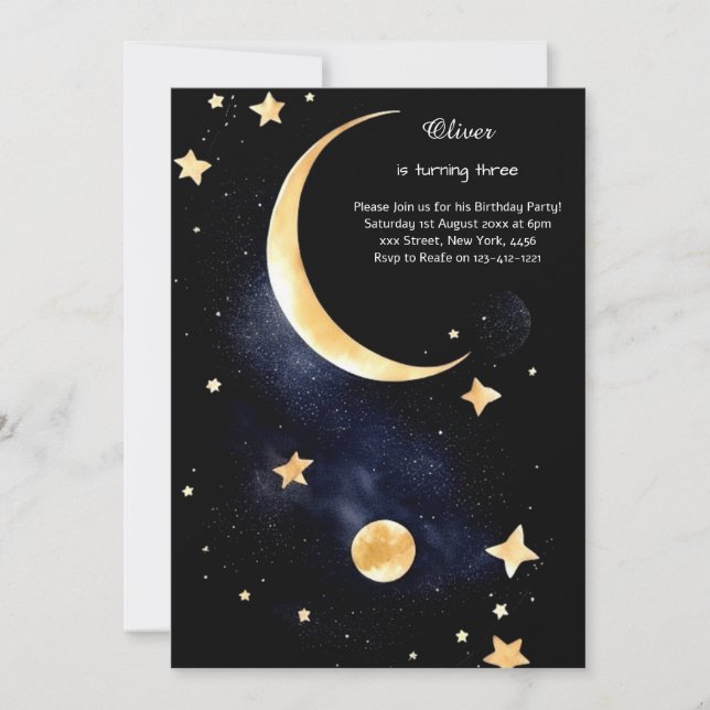 Celestial Birthday Invitation (Front)