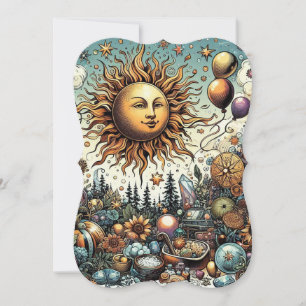 Celestial Birthday Wishes Card Greeting Card