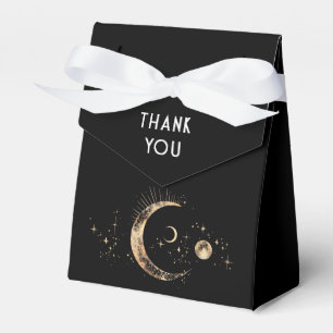 Celestial Black and Gold Wedding Thank You Favour Box