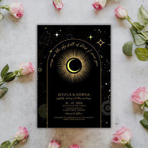 Celestial Black Arch Astrological Quote Invitation