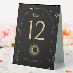 Celestial Black Arch Mystical Table Number