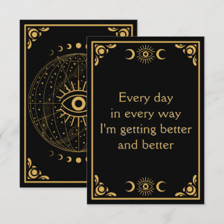 Celestial Black Gold Eyes Affirmation Card